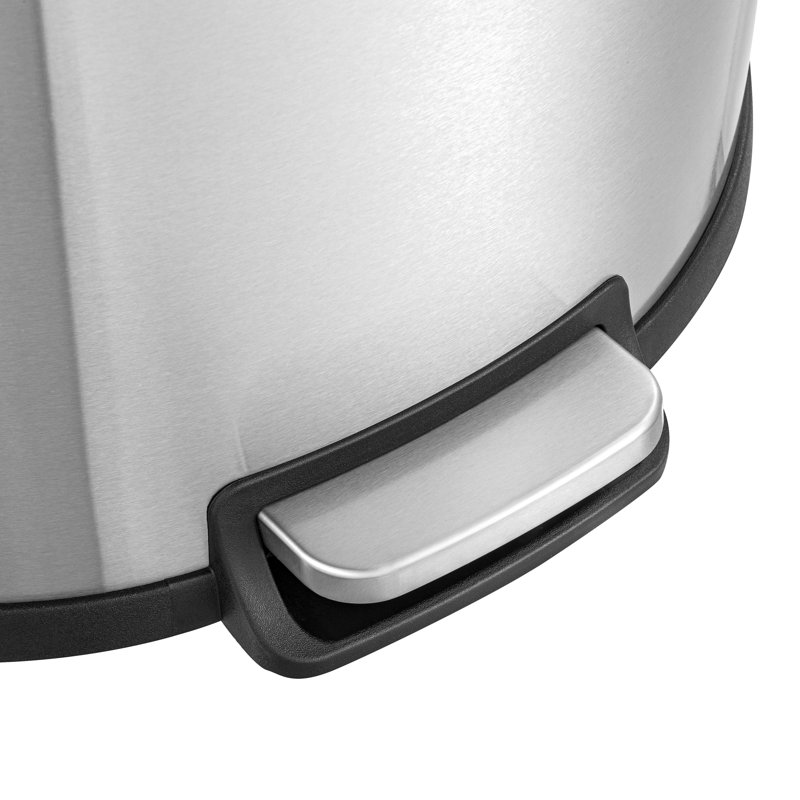 Stainless Steel Step On Kitchen Trash Cans - 13 Gallons, Silver