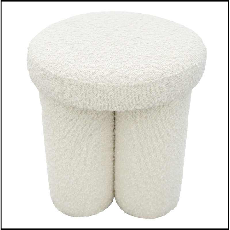 Wesley Ivory Boucle Stool