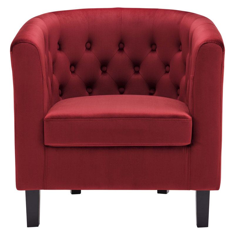 Modway Prospect Upholstered Armchair, Maroon Velvet