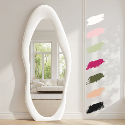 Farkhan Wavy Freestanding Mirror with Hooks