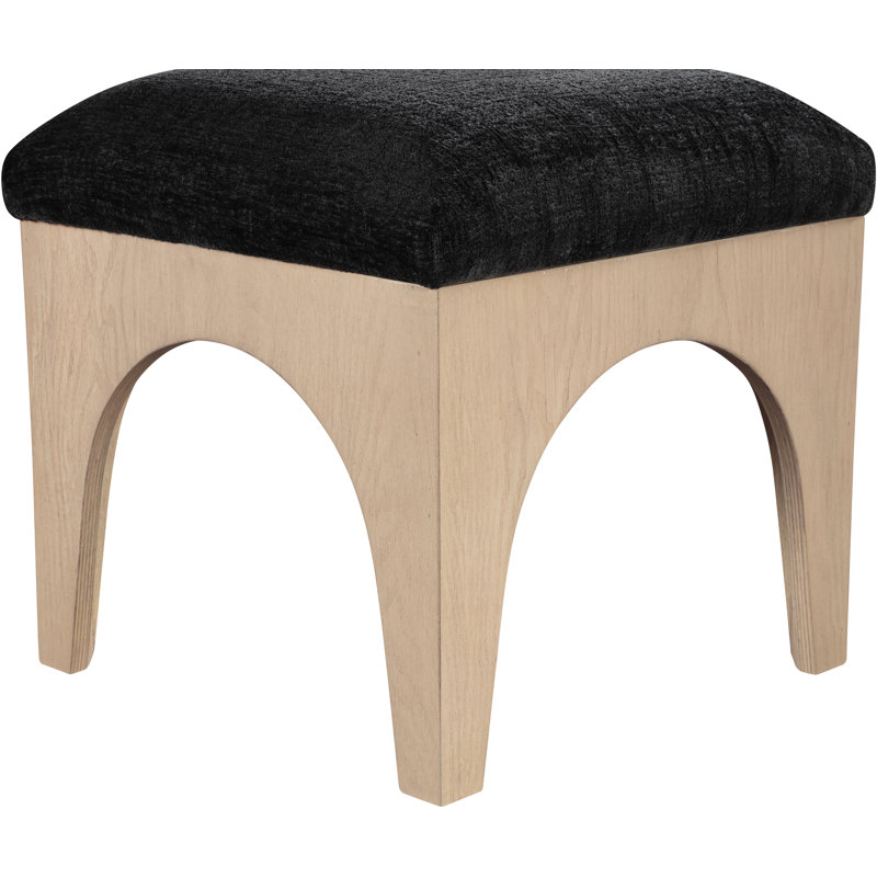 Repose-pieds Lawson, Naturel, Tissu chenille noir