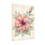 Plantes et fleurs aquarelle fleur d'hibiscus avec fond de carte postale rétro-758090157
