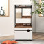 Tour pour arbre à chat avec bac à litière - Armoire fonctionnelle pour salle d'étude dans des maisons pour animaux de compagnie blanches de style rétro multifonctionnelles et élégantes