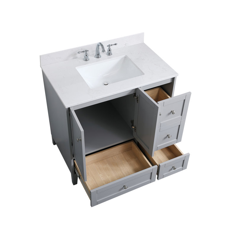 Ensemble de meuble-lavabo simple 36 po Selma, Gris