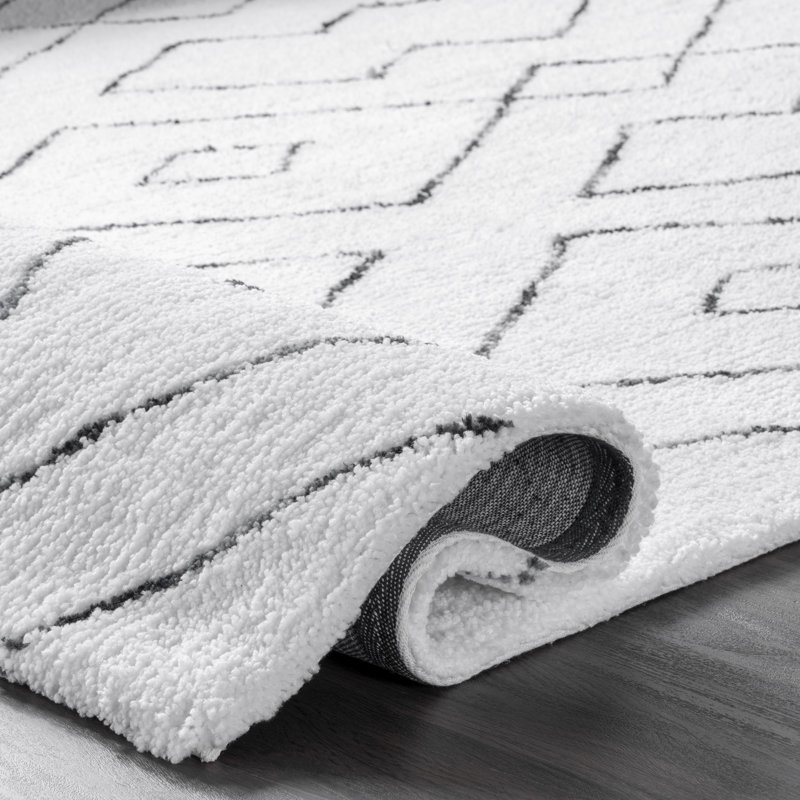 Tapis blanc moelleux Sofie, Rond 4 pi