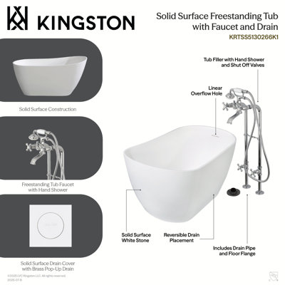 Baignoire autoportante ovale 51 po Kingston