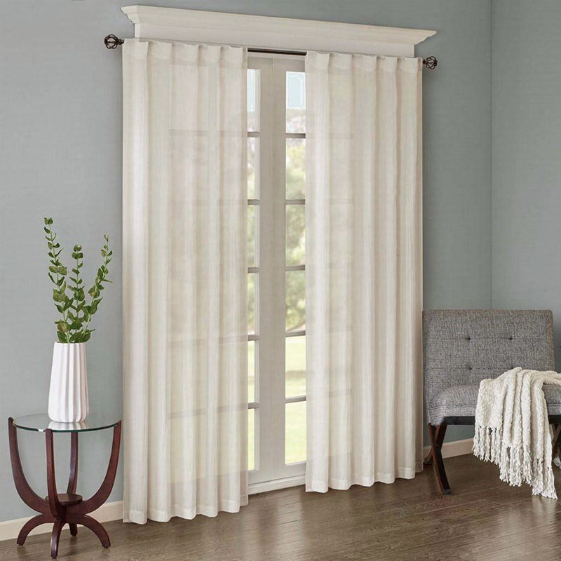 Paire de rideaux unis (2 pièces), Blanc, L 42 po x L 84 po