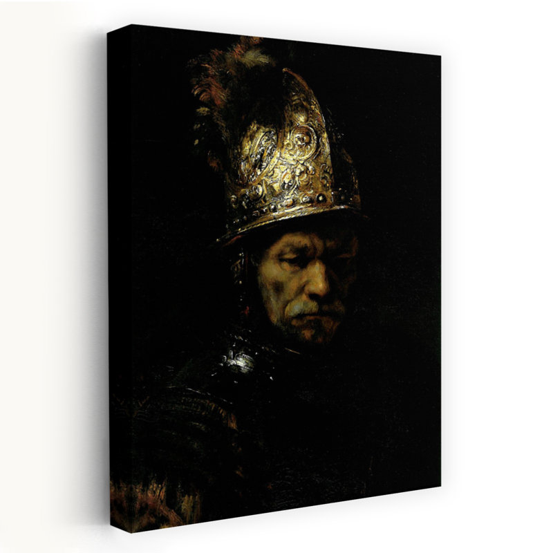 «Man with Helmet Classic», reproduction d'art mural contemporain, 24" H x 16" W