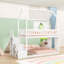 Solid Wood Twin Over Full Bunk Bed with Built-In Stairs-1232142210