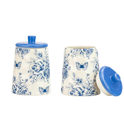 10 Strawberry Street Bella Canister, Butterfly Toile