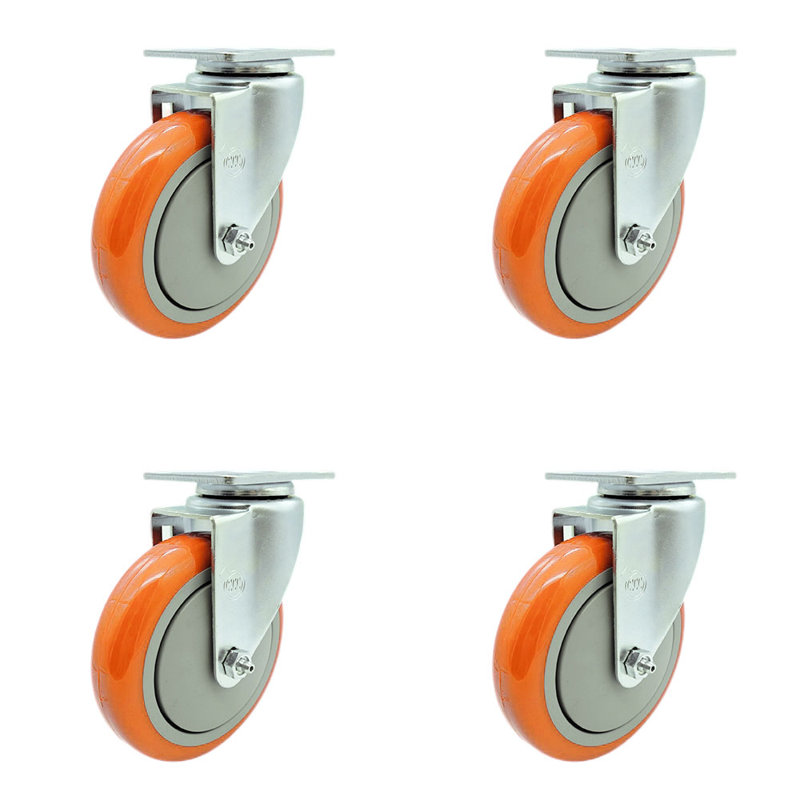 Ensemble de roulettes 5 pouces, Orange