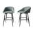 BLACK METAL SWIVEL COUNTER CHAIR IN LIGHT GREY VELVET-1634563063