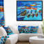 Paysage marin en mer bleue - reproduction d'art-35123917-35123908