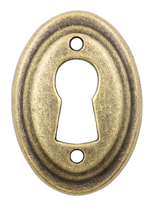 Faux Keyhole 13/16" Length Antique Brass, Antique Brass