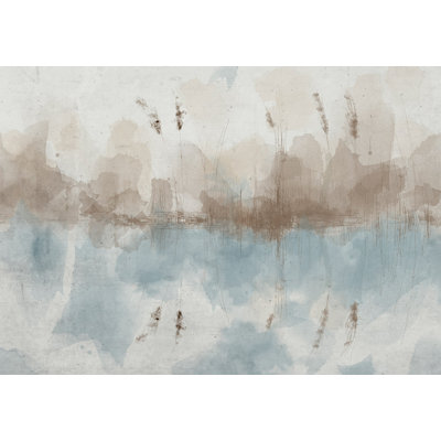 Papier peint abstrait - Étang d'hiver