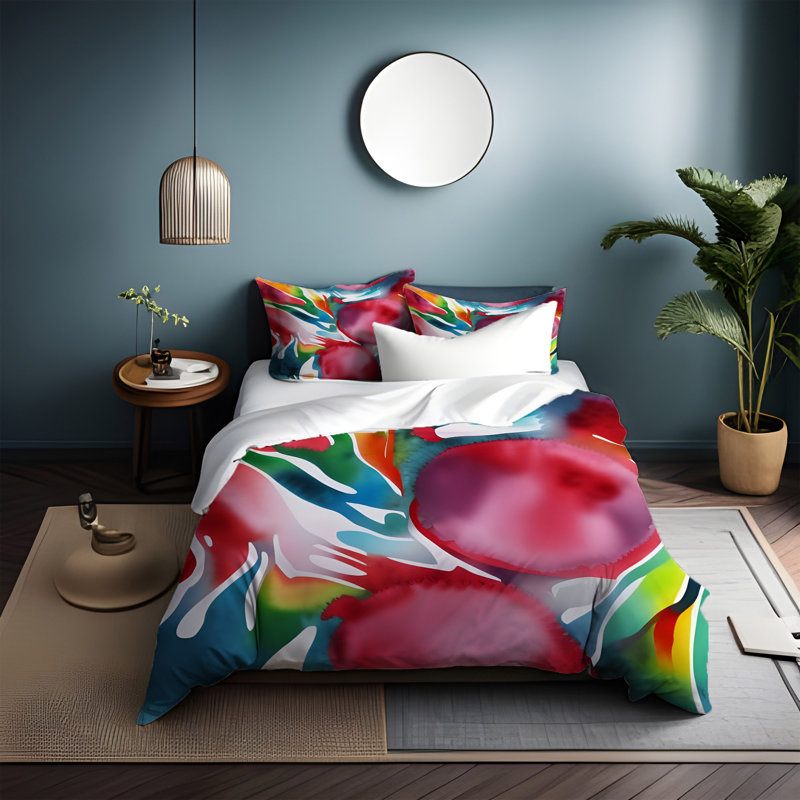 Polyester Abstract Duvet Cover, King Duvet Cover + 2 King Shams