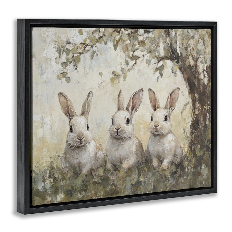 Conte de fées sous un arbre, design par Petal Prints Design, Cadre flottant noir de jais, H 17 po x l 21 po