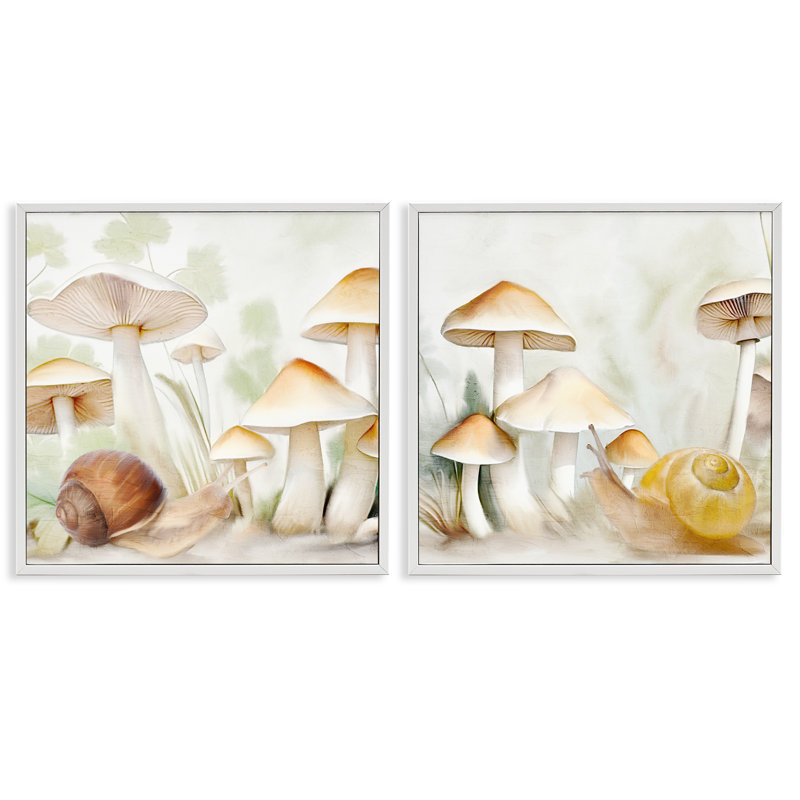  «Snail ramp» par Mushroom, ensemble de 2 giclées par Kim Allen, H 12 po x l 12 po