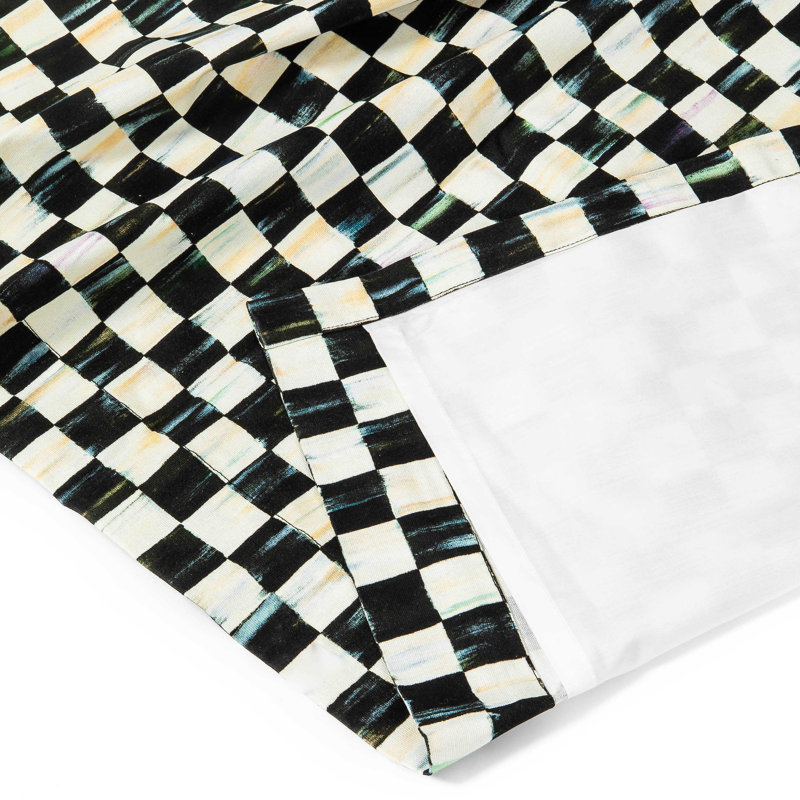Black and White Cotton Room-Darkening Grommet Curtains for Kids