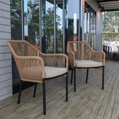 Avamarti Stackable Woven Patio Chair with Cushions
