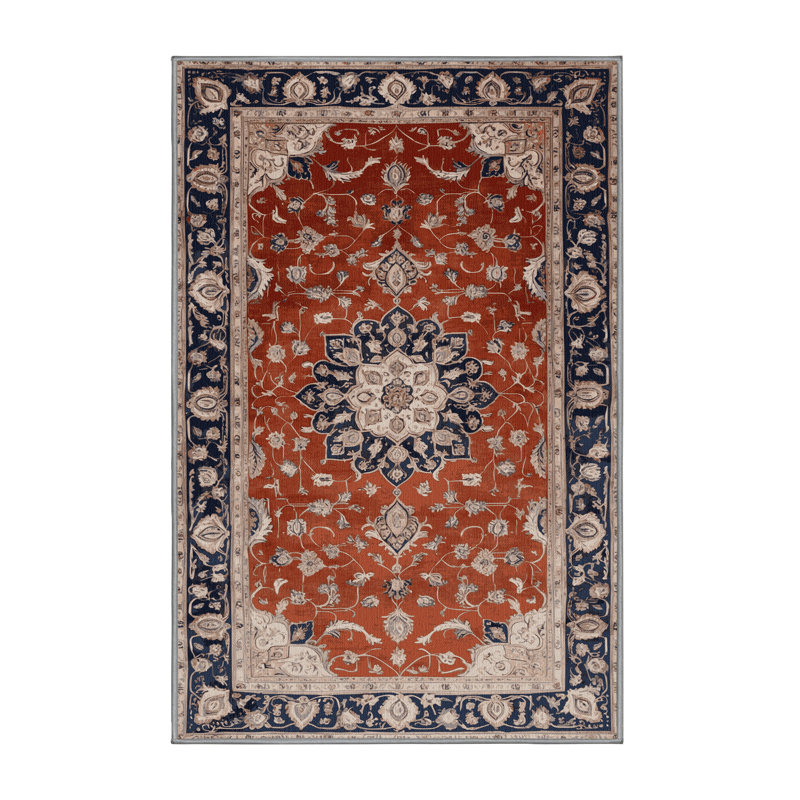 Tapis persan gris lavable à la machine, Rectangle 3 pi x 5 pi