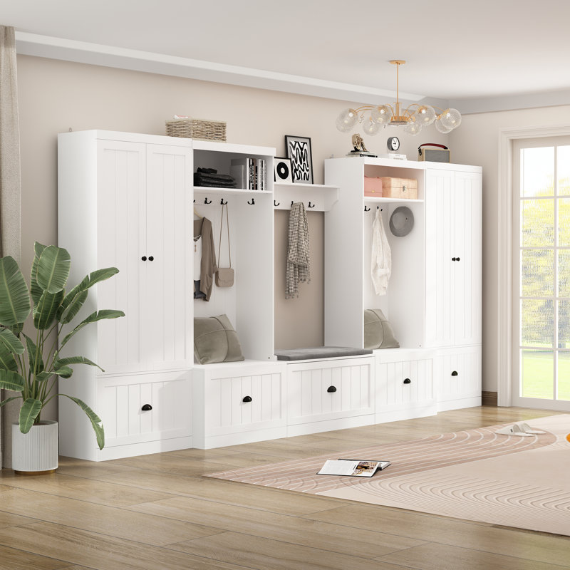 Beauvallon Hall Tree 142.1'' Wide with Bench and Shoe Storage