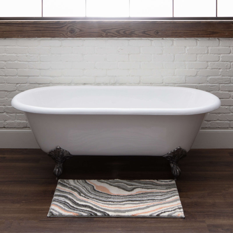 Tapis pour salle de bain Alyxandrea, L 27 po x L 45 po, Rougir