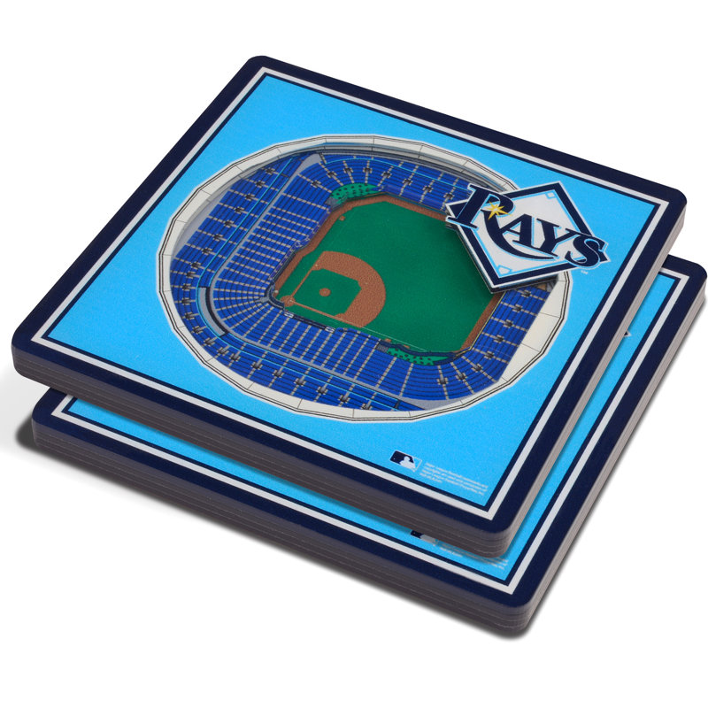 Acrylic Square 2 Piece Coaster Set, Tampa Bay Rays