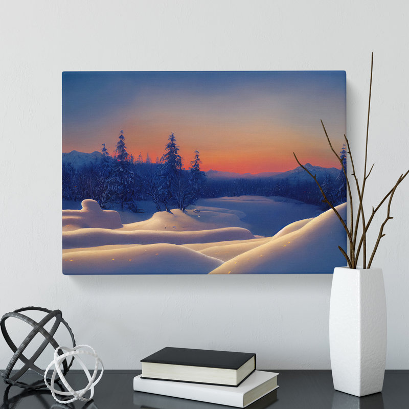 Winter Sunset Landscape Vol.1 - Wrapped Canvas, 35cm H x 50cm W x 3cm D