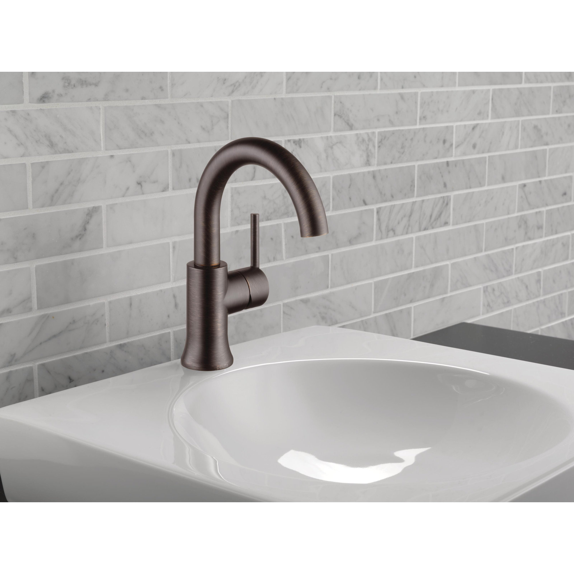 Trinsic Single Hole Bathroom Faucet with Drain Assembly, Single Handle Bathroom Sink Faucet, Venetian Bronze