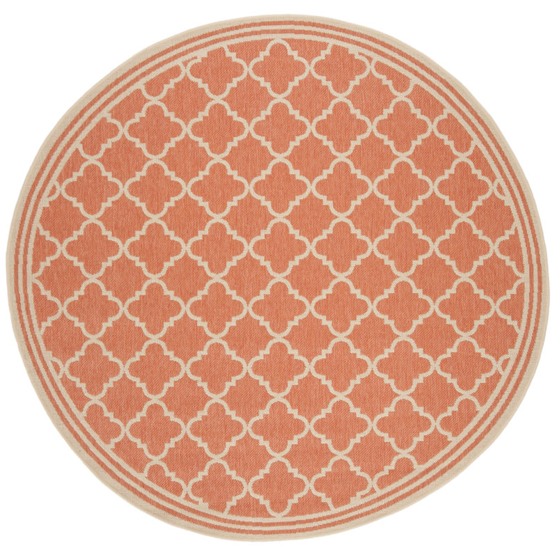 Adler Performance Geometric Indoor/Outdoor Area Rug, Round 8'