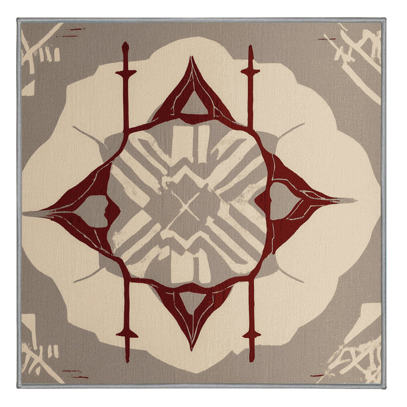 Tapis abstrait à prisme, Carré 4 pi