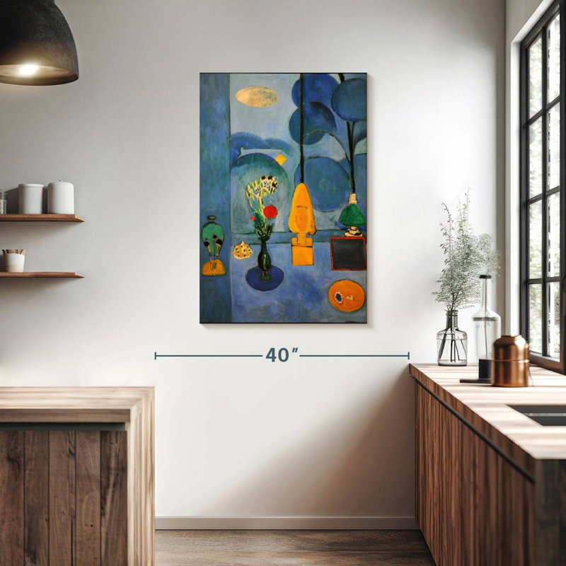 Avery la fenêtre bleue, H 39 po x l 26 po