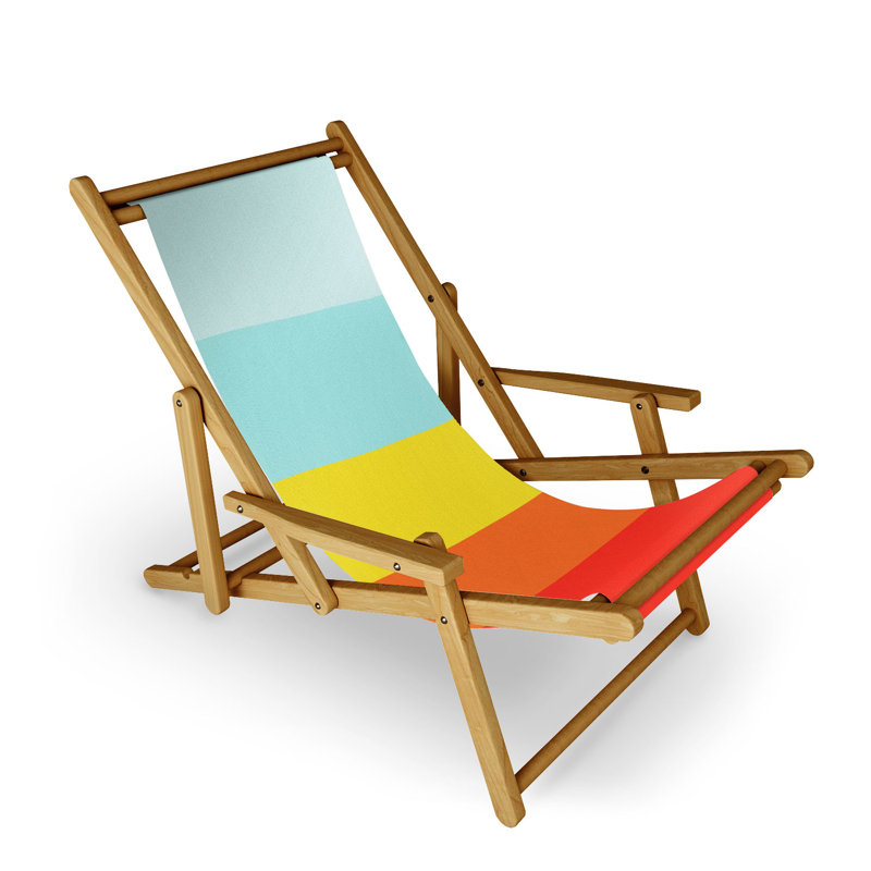 Chaise longue inclinable et pliante, Rouge/jaune