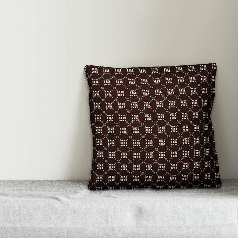 Coussin carré Cross-Stitch, 20 po x 20 po, Brun, Intérieur