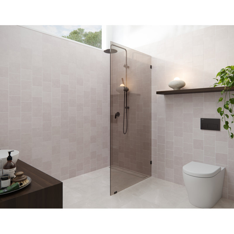 Ursa 30 in. x 78 in. Fully Frameless Bronze Tinted Single Fixed Shower Panel, Oil Rubbed Bronze