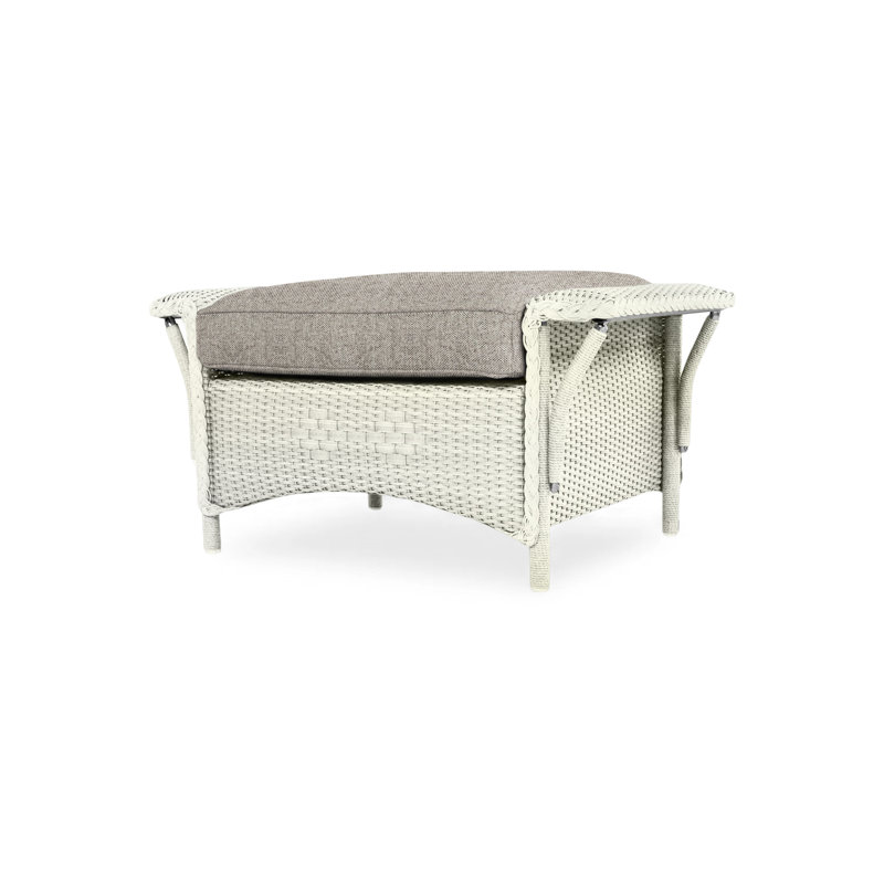 Nantucket Outdoor Ottoman, Rumba Nickel, White