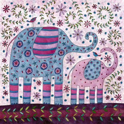 Elephant Walk 1 Piece Wrapped Canvas Painting