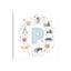 Lettre illustrée P bleue - impression-52820537-52820531-52820532