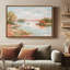 «Peaceful Lakeside Cottage with Boat Landscape», impression encadrée-1621593480-1621593495