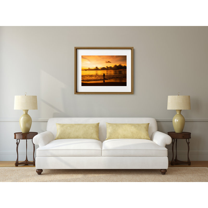 Girl On Fire Print by Joseph Regan, Walnut, 22" H x 26" W x 0.75" D