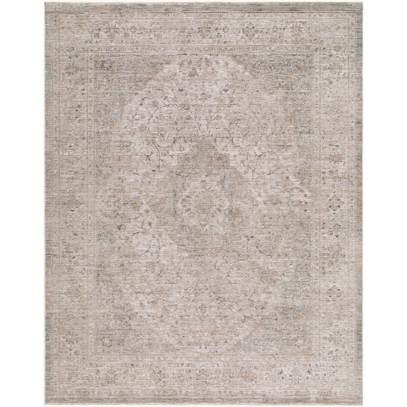Flossi Machine Woven Area Rug, Rectangle 5' x 7'10", Taupe/Ivory/Stone/Sand/Charcoal