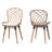 Kinnard Fabric Slat Back Rattan and Teak Wood Side Dining Chair-788960523-788960522