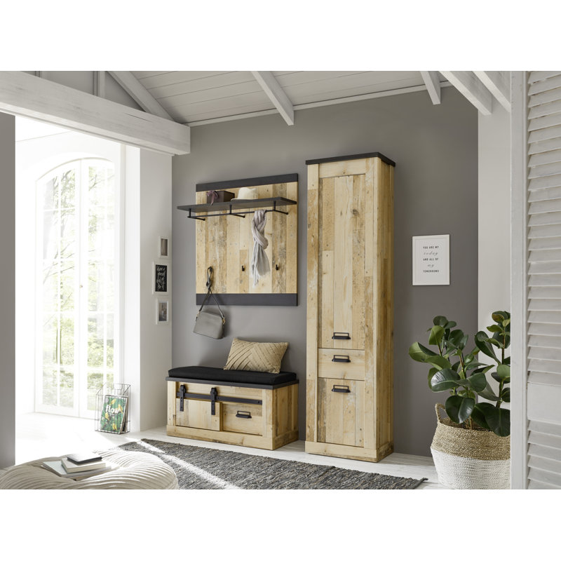 Jackeline Bench with Storage Space, Brown/Anthracite