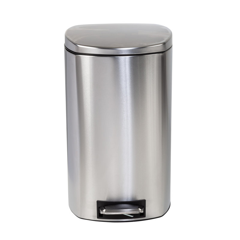 Steel Step On Kitchen Trash Can - 13.2 Gallons