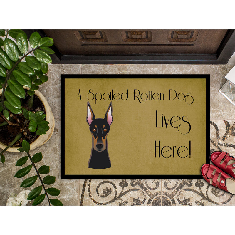 Tapis d'extérieur antidérapant Tuscarora Doberman, Rectangle 2 pi x 3 pi