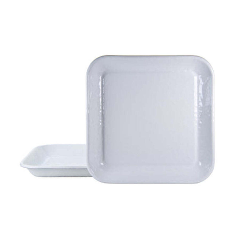 Solid Enamelware Dinner Plate, Solid White Textured