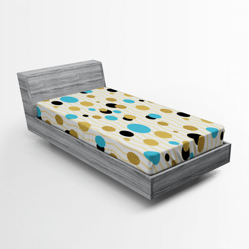 Microfiber Polka Dots Fitted Sheet, Twin Fitted Sheet