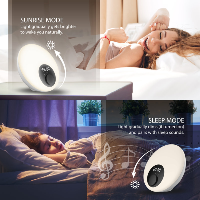 Digital Electric Tabletop Clock with Alarm in White