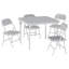 Collapsible Kids Table and Chairs Set – Upholstered PU Leather, Soft Cushions, Metal Frame, Easy to Clean – 5-Piece Activity Furniture for Playroom, Bedroom, Nursery, Daycare, Study room-1257271202